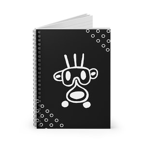 Taino Symbol Spiralblock - Liniert Linie | Taino Notizbuch | Taino Symbole | Schwarz/weißes Notizbuch