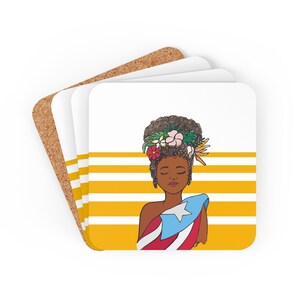 Puerto Rico Gifts Corkwood Coaster Set | Christmas Gifts Housewarming Gift Birthday Gift for Boricua Puerto Rico Art Boricua Flag Gift