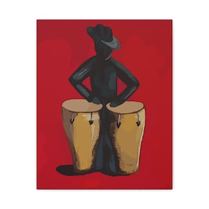 Lienzos de arte mural salsero, lienzos de galería, lienzos de congueros, arte puertorriqueño, arte de tambores