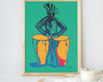Congero | Teal and Yellow | Printable Wall Art | Various Sizes