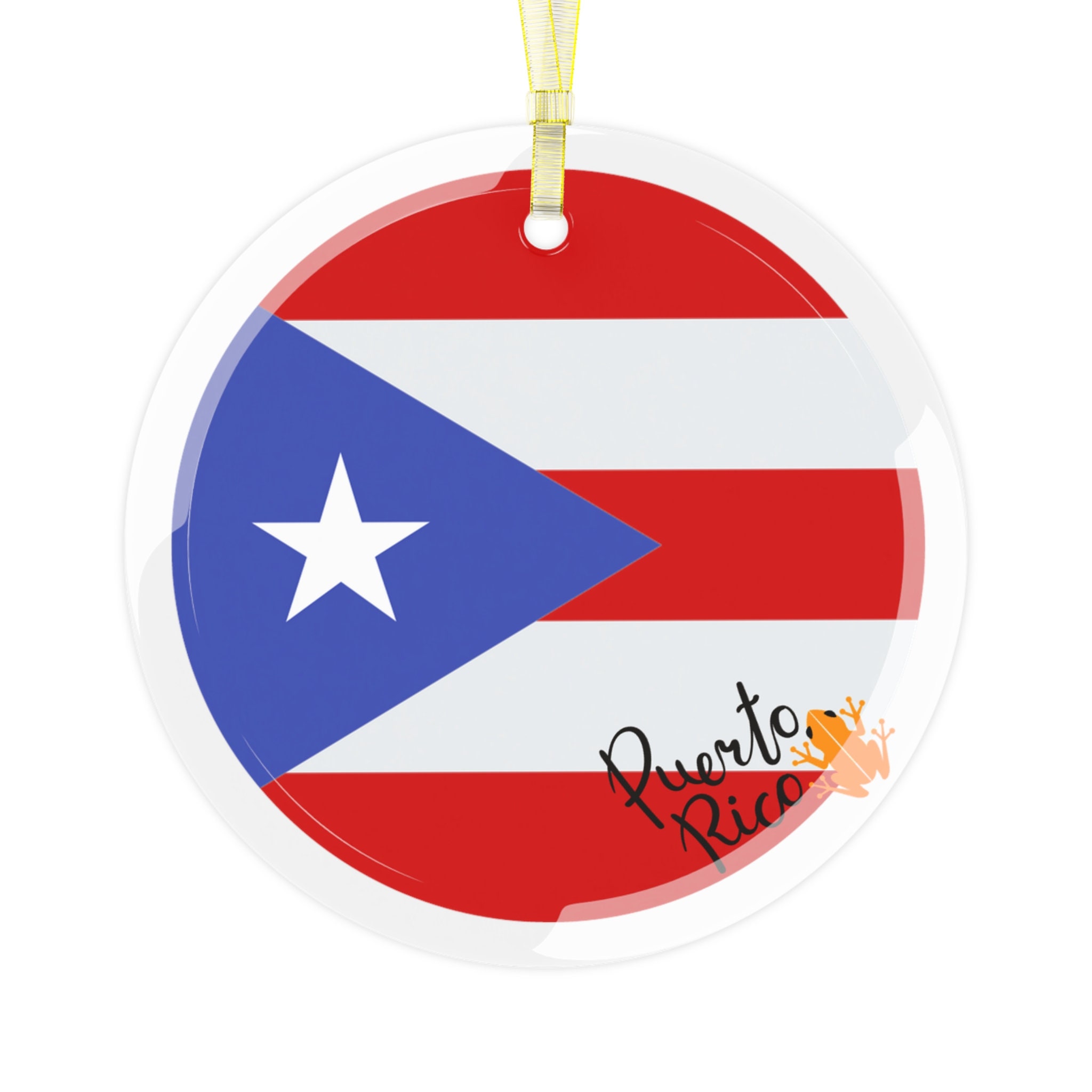 Puerto Rico Flag Glass Ornament Christmas Ornament Christmas Decoration