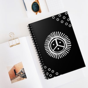 Taino Spiralblock mit Sonnensymbol - Liniert Linie | Taino Notizbuch | Taino Symbole | Sol Taino
