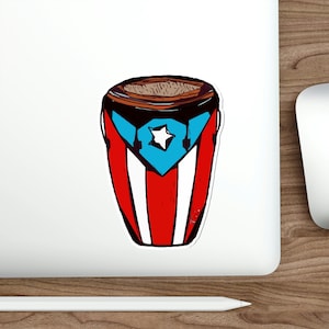 Conga Boricua Die-Cut Sticker | Puerto Rico Sticker | Boricua Flag Sticker | Conga Sticker
