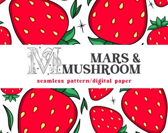 Strawberry Seamless Pattern Digital Paper Image