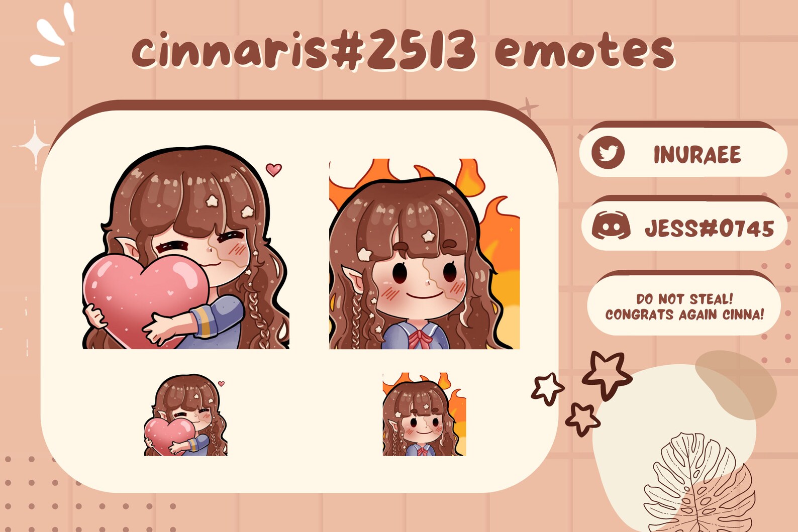 Custom Cute Emotes, Emojis, Stickers and Badges Pack for Twitch or