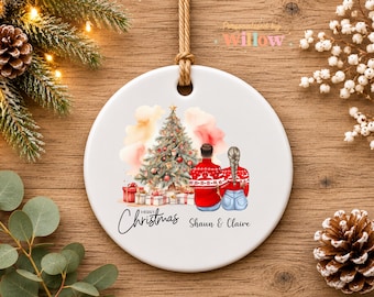 Adorno navideño personalizado para novio, esposo o pareja, decoración navideña a medida para parejas, regalo romántico para él.