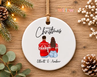 Personalised Christmas Ornament for Boyfriend Husband Partner, Custom Couple Christmas Decoration, Romantic Keepsake Gift for Him