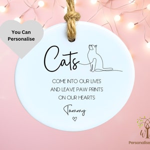 Personalised Cat Ornament, Custom Cat Christmas Ornament, Cat Lover Gift, Handmade Cat Ornament, Cat Name Ornament, Pet Owner Keepsake