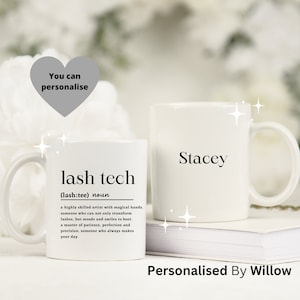 Personalised Lash Tech Definition Mug, Lash Tech Quote Mug, Typography, Custom Coffee Mug, Gift for her, Lash Tech Gift, Lash Tech Mug
