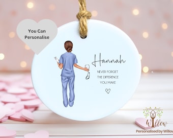 Nurse Gift, Personalised Nurse Hanging, Nurse Tech Thank You Gift, Christmas Ceramic Ornament, Healthcare Practitioner, Nurse Graduation