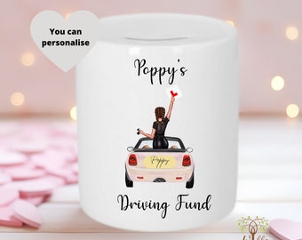 Personalized Car Fund Money Box: Teen Driving Lessons Savings Jar