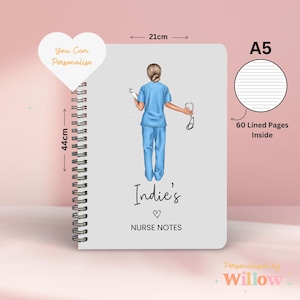 Personalised Student Nurse Notebook Gift, Staff Nurse, Nurse Planner, Nurse Graduation Gift, Nurse Notes Journal, Placement Gift. image 1