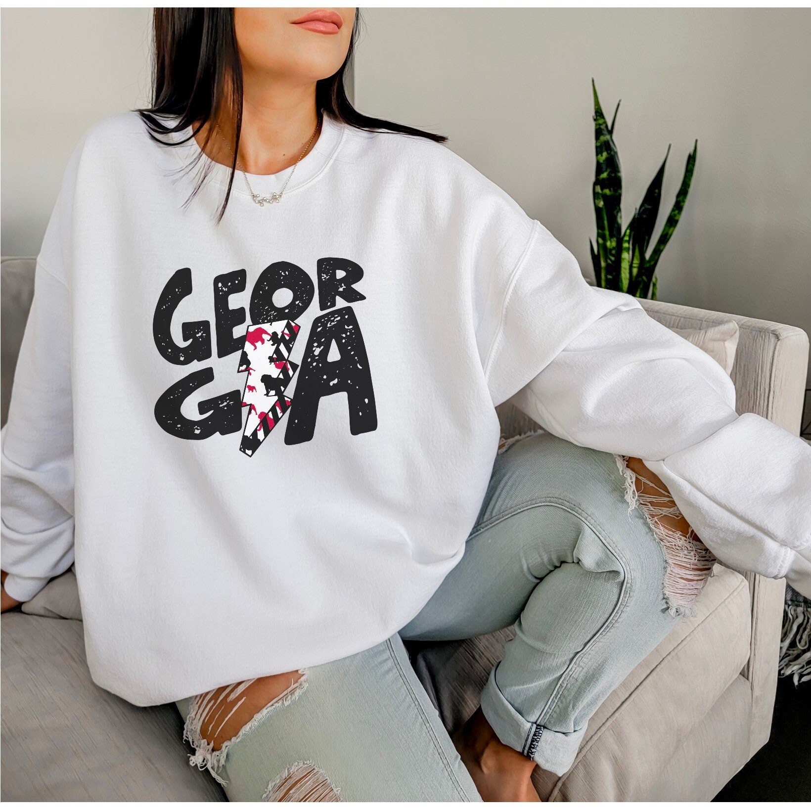 Georgia Sweatshirt Cute Georgia Sweatshirt Georgia Crewneck - Etsy