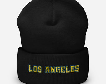 Los Angeles Embroidered beanie, Los Angeles hat, LA Football, football beanie, gift for football fan, gift for LA fan