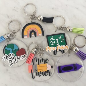 Personalized acrylic teacher keychain