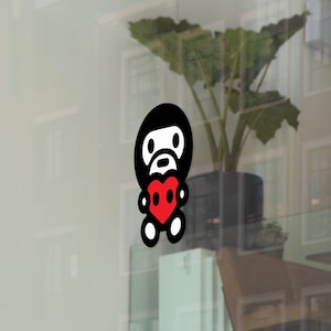 Baby Milo Herz Sticker | Motocross Motorrad Auto ATV Rennrad | Fensterfolie | Windschutzscheiben-Aufkleber