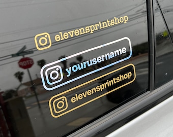 Minimal custom Instagram sticker | Border Style | Social Media Tag Name | Car Decal | Window glass vinyl sticker decal