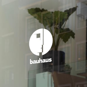 Vinyl sticker sticker Bauhaus-logo | Modern ontwerp | Minimalistisch decor | Laptop-, iPad-, auto- of muurkunst