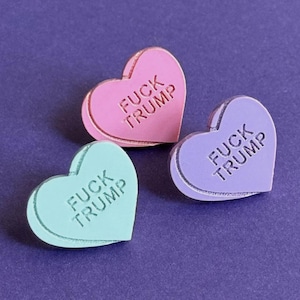 Heart Candy F*CK TRUMP Studs (Multicolor)