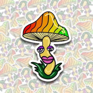 Rainbow Mushroom Sticker