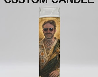 Vela de oración personalizada, vela de santo personalizada, vela con foto personalizada, vela de oración divertida, regalo para cumpleaños, conmemoración o boda.