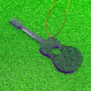 Guitar Glitter Holiday Ornament