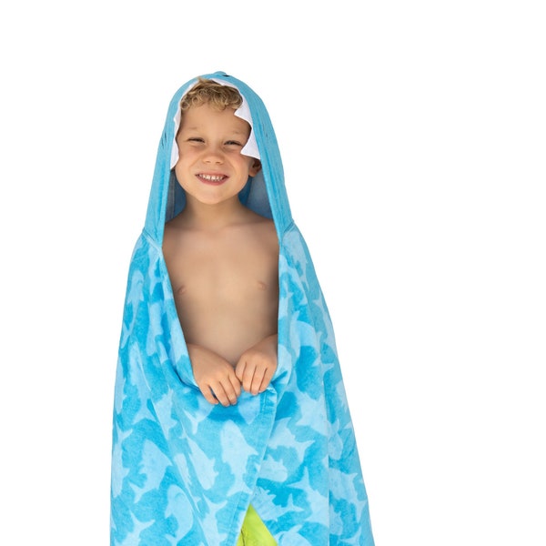 Hooded Towel Kids, Hoody Bath Towels, SHARK Hoodie Towel Large 36 x 47 100% Cotton