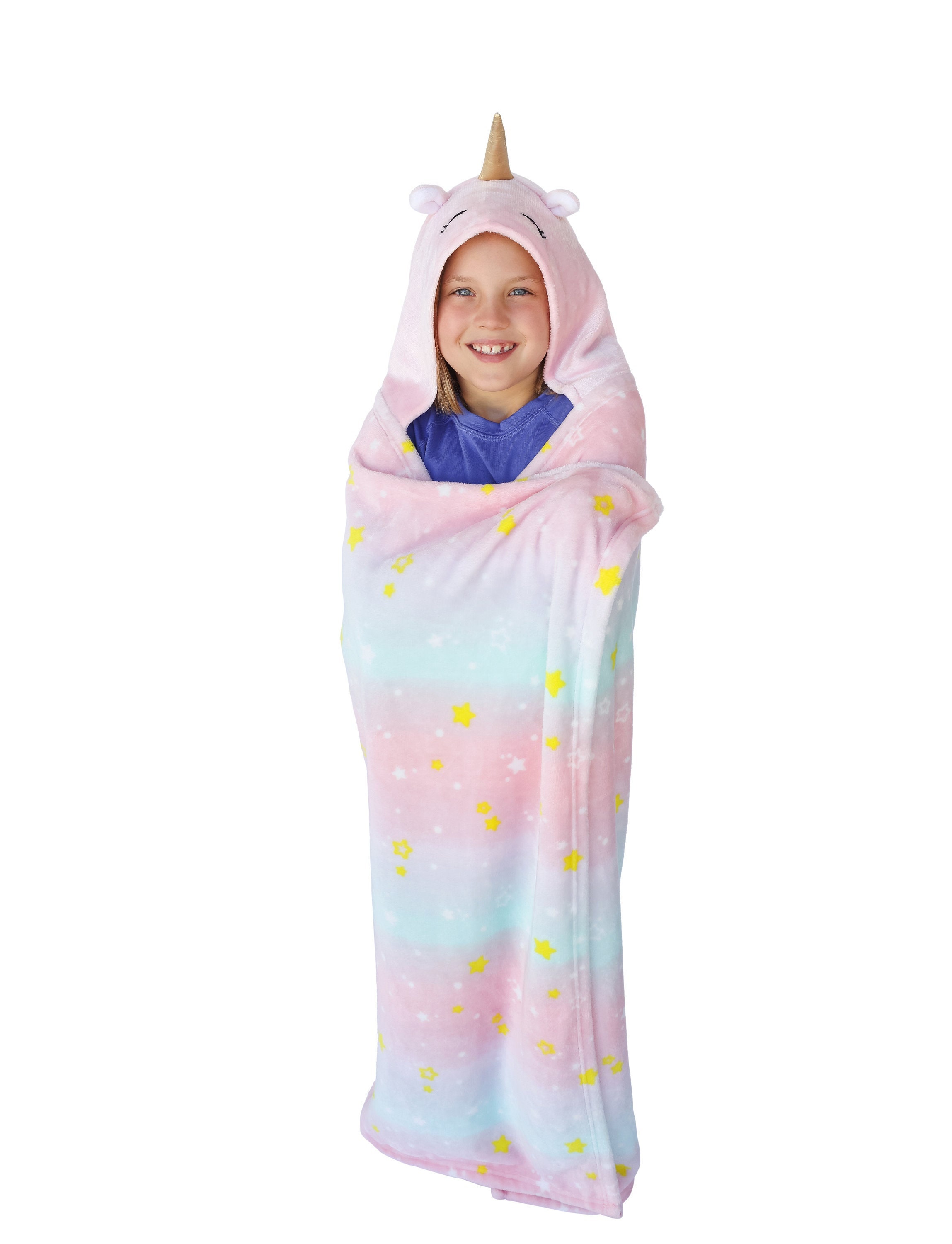 Unicorn Blanket for Kids - Girls Wearable Hooded Blanket Kids