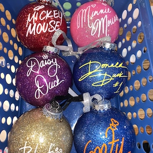 Disney character autograph, disney princess Ornaments