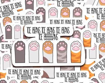 Toe Beans Cat Paw Sticker: Funny Vet Med Gift