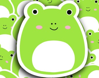 Kawaii Frog Heart Sticker – Cute Waterproof Vinyl Decal - Etsy
