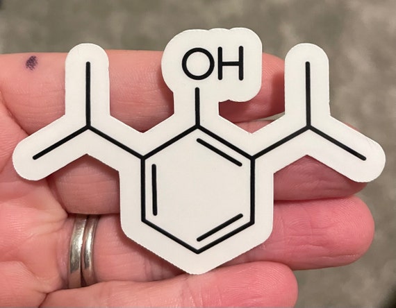 Propofol Molecule Sticker: Glossy Water-Resistant Vinyl