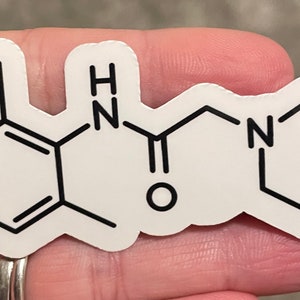 Propofol Molecule Sticker: Glossy Water-Resistant Vinyl Lidocaine