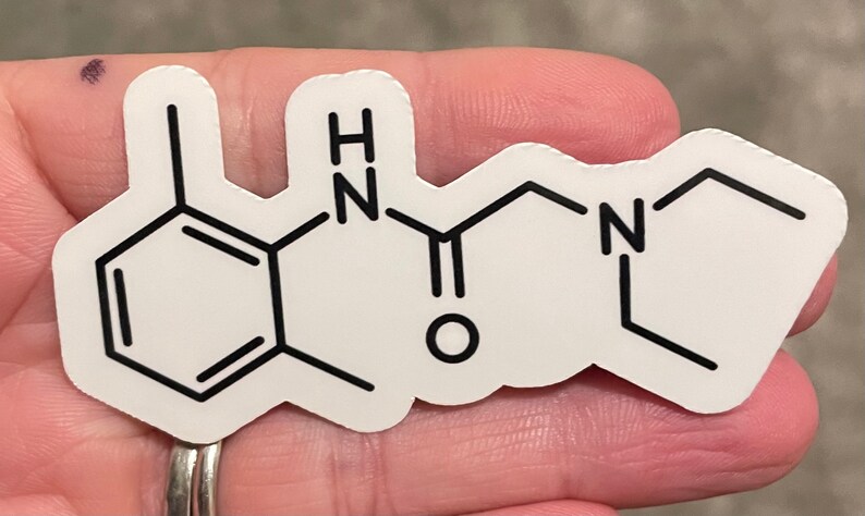 Propofol Molecule Sticker: Glossy Water-Resistant Vinyl Lidocaine