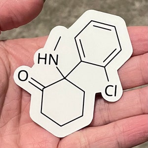 Propofol Molecule Sticker: Glossy Water-Resistant Vinyl Ketamine