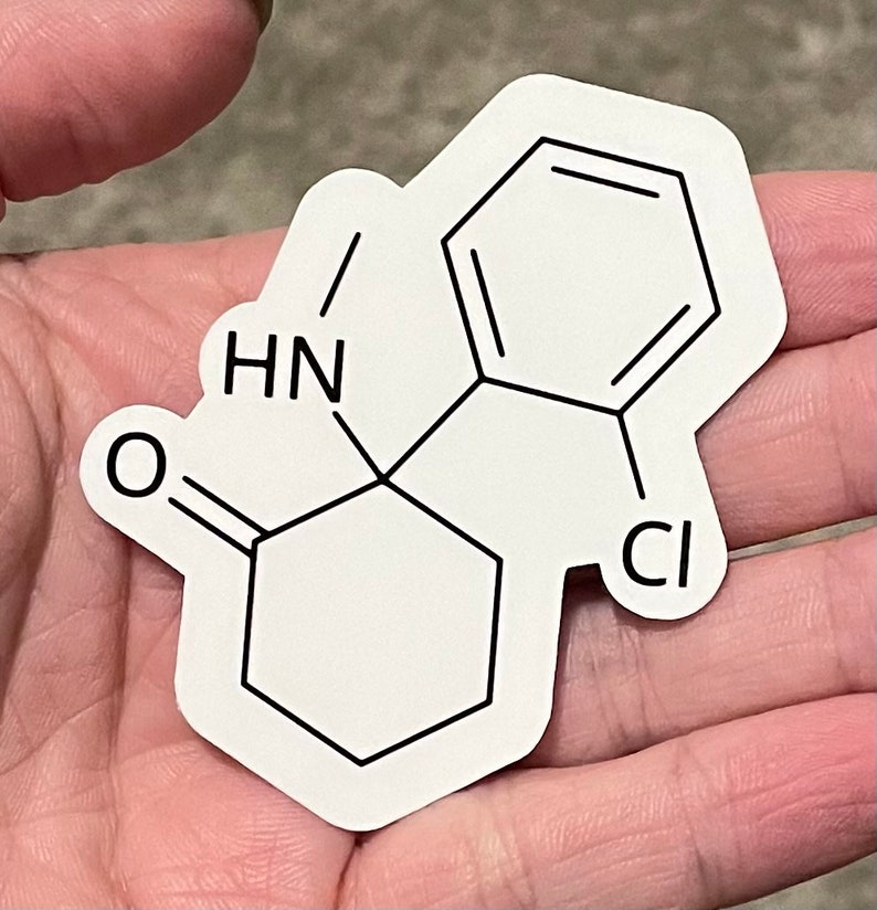 Propofol Molecule Sticker: Glossy Water-Resistant Vinyl Ketamine
