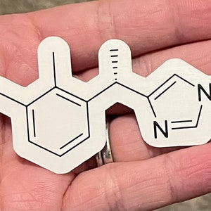Propofol Molecule Sticker: Glossy Water-Resistant Vinyl Dexmedetomidine