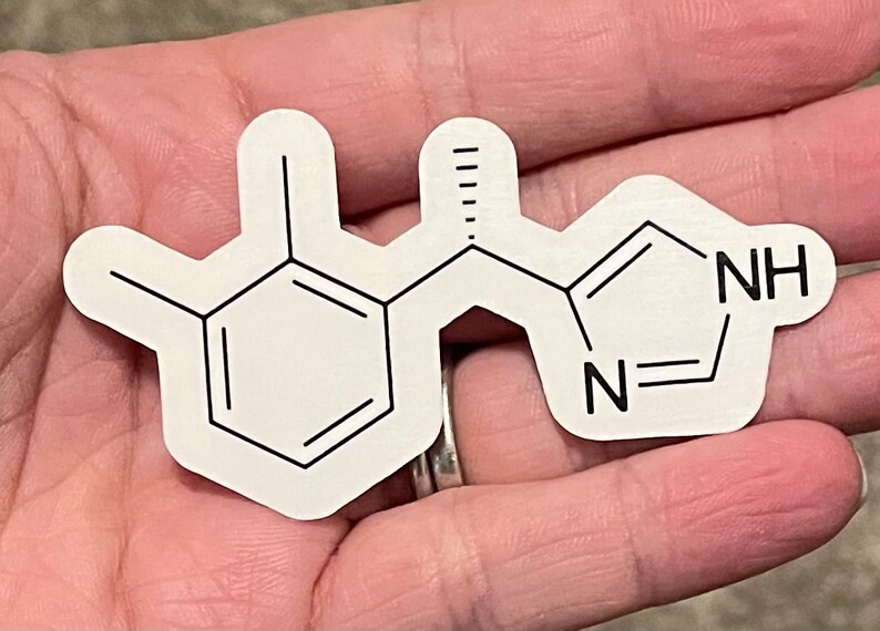 Propofol Molecule Sticker: Glossy Water-Resistant Vinyl Dexmedetomidine