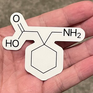 Propofol Molecule Sticker: Glossy Water-Resistant Vinyl Gabapentin