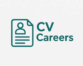 May include: A teal logo showing a document icon with a person symbol and lines, alongside the words "CV Careers" in teal. The design is set against a white background.