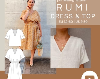 RUMI Dress & Top pdf Schnittmuster Rock und Kleid pdf Schnittmuster
