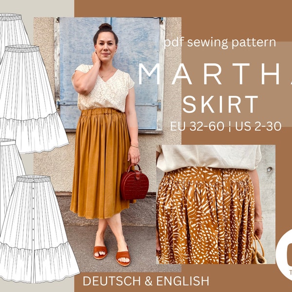 MARTHA skirt pdf sewing pattern Rock pdf Schnittmuster