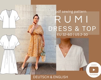 RUMI Dress & Top pdf sewing pattern Rock und Kleid pdf Schnittmuster