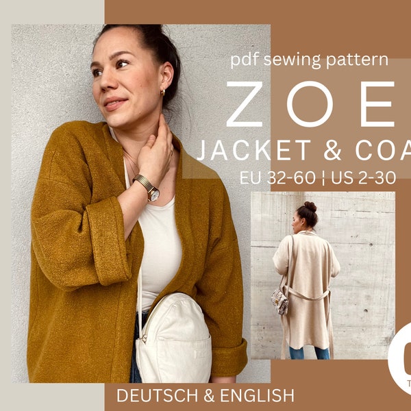 ZOE manteau et veste pdf patron de couture Jacke und Mantel pdf Schnittmuster