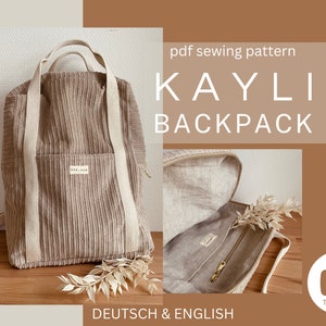 KAYLI backpack pdf sewing pattern Rucksack pdf Schnittmuster