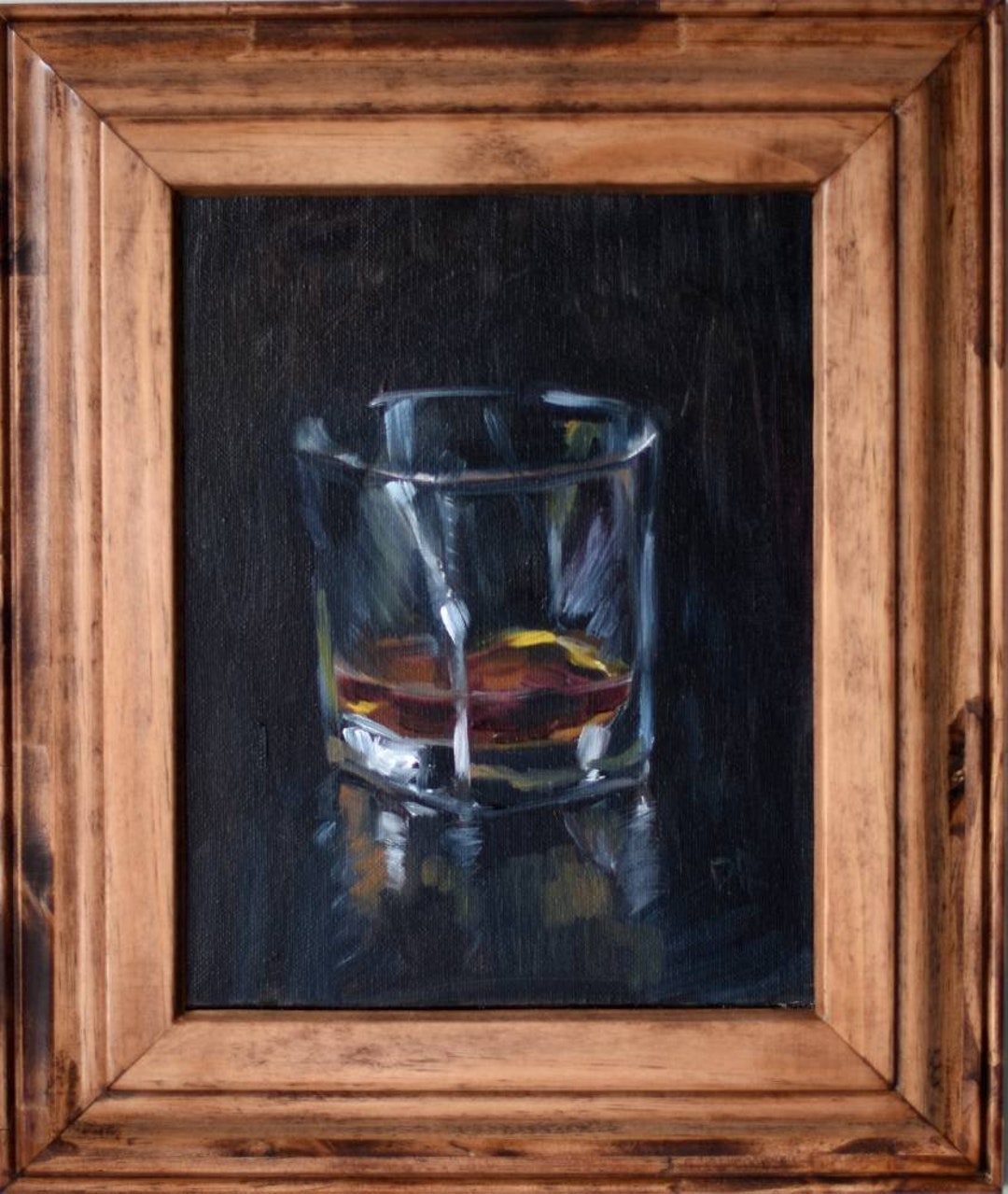Whisky Painting, Glass of Whisky Original Oil Painting, Whisky Lovers