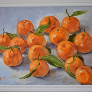 Clementines Oil painting, Mandarins Painting, Original Oil painting, Citrus Painting, Oranges Painting, Kitchen Painting, 18x14in