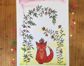 affiche aquarelle cadeau naissance