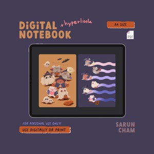 DIGITALES NOTEBOOK (Peek-a-boo - hyperlink) Halloween Notepad mit Hyperlink, Notepad Templates, Printable