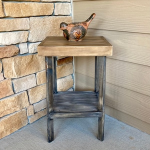 Wooden Patio Table / Accent Table / Rustic End Table / Distressed Furniture / Artisan Table / Farmhouse Furniture / End Table / Corner Table